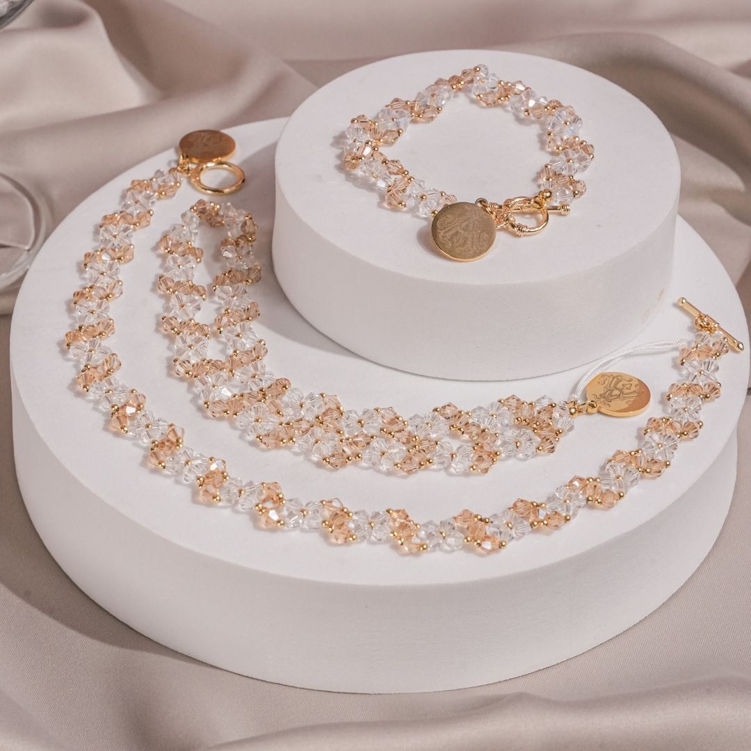 Pink Crystal Beaded Phone Strap